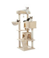 Cat Climbing Tree Tower for Indoor 56 Inches, Multi-Level Cats Tree House with Hammock, Cats Activity Tower with Scratching Posts , Cat Climbing Tower for Cat Play Rest (Enlarged version)
