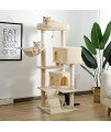Cat Climbing Tree Tower for Indoor 56 Inches, Multi-Level Cats Tree House with Hammock, Cats Activity Tower with Scratching Posts , Cat Climbing Tower for Cat Play Rest (Enlarged version)