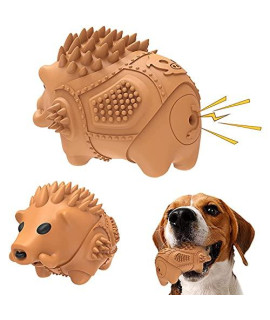 Magust Dog Toy for Large Dogs, Aggressive Chews, Durable Dog chew Toys, Indestructible Dog Squeaky Toys for Aggressive Chews, Natural Rubber Dog Toy-Brown