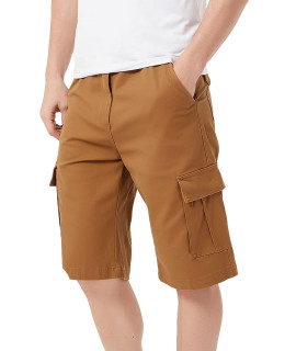 Bellivera Mens Cargo Short Classic Casual Flat Front Relaxed Fit Shorts With Belt 7500 Timber L