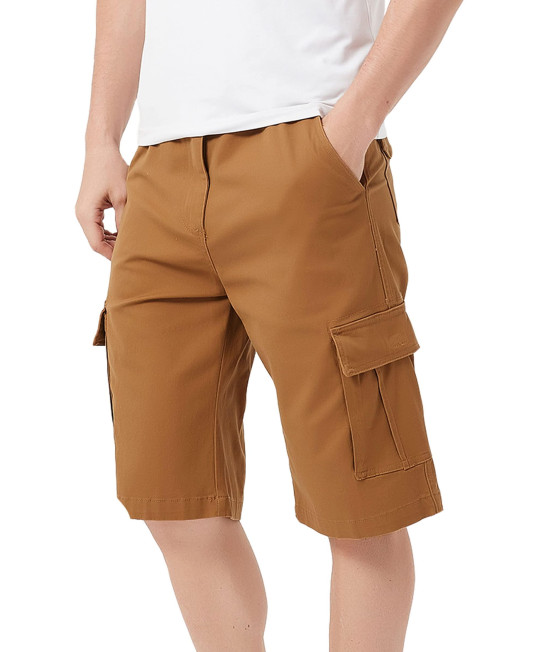 Bellivera Mens Cargo Short Classic Casual Flat Front Relaxed Fit Shorts With Belt 7500 Timber L