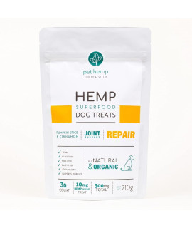 Pet Hemp Company Repair Treats for Dogs - 30 Treats - 300mg - Made in USA - Made with Hemp, Turmeric, Boswellia & More - 100% Organic - Helps Joint & Mobility Issues