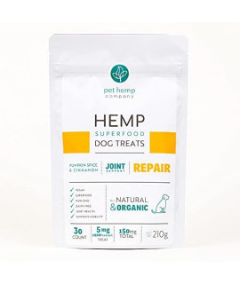 Pet Hemp Company Repair Treats for Dogs - 30 Treats - 150mg - Made in USA - Made with Hemp, Turmeric, Boswellia & More - 100% Organic - Helps Joint & Mobility Issues