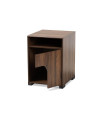 Baxton Studio Nova Modern and Contemporary Walnut Brown Finished 1-Door Cat Litter Box Cover House