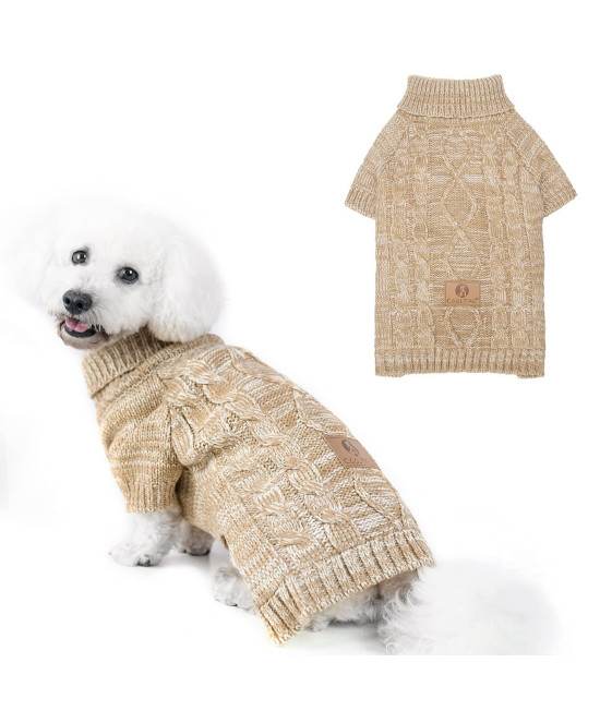 Knit Turtleneck Dog Sweater For Small Medium Large Dogs, Warm Puppy Clothes For Fall Winter, Cozy Sweatshirts Dog Coats