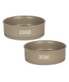 Bone Dry Ceramic Pet Collection Dinner, Drinks & Dessert Set, Large, 7.5x2 Count.4, Stone, 2 Count, Large, 7.5x2.4