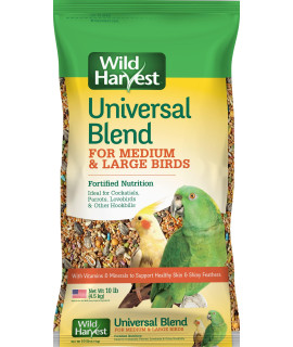 Wild Harvest Universal Blend for Medium and Large Birds 10 Pounds, Fortified Nutrition
