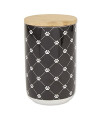 Bone Dry Ceramic Pet Collection Trellis, Treat Canister, 4x6.5, Black