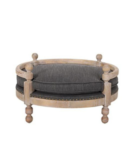 Christopher Knight Home Rines Upholstered Medium Pet Bed - Charcoal/Antique Natural