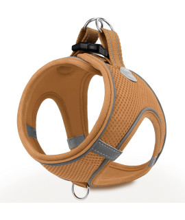 Joytale Step In Dog Harness,12 Colors,Breathable Mesh Vest Harness,Reflective Soft Padded Harnesses For Small And Medium Dogs,Brown,L