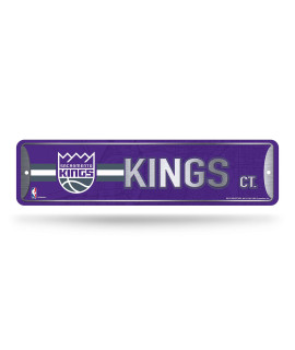 Rico Industries NBA Sacramento Kings Home DAcor Metal Street Sign (4 x 15) - great for Home, Office, Bedroom, Man cave - Made