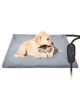 2021 Newest Pet Heating Pad Temperature Adjustment Dog Heating Pad Anti-bite Puppy Heating Pad with Timer cat Heating Pad Indoor Waterproof Pet Warming Pad Electric Heated Bed Mat Dog