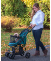 Pet Gear No-Zip Happy Trails Lite Pet Stroller for Cats/Dogs, Zipperless Entry, Easy Fold with Removable Liner, Safety Tether, Storage Basket + Cup Holder, 3 Colors