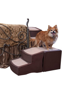 Pet gear Easy Step Bed Stair for catsDogs, Adjusts to Either Side of Bed, Removable Washable carpet Treads, Storage compartment, for Pets Up to 75lbs