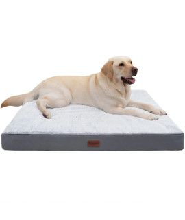 MIHIKK Orthopedic Dog Bed for Medium, Large Dogs, Egg-Crate Foam Dog Bed with Removable Waterproof Cover, Pet Bed Machine Washable (36 x 27 x 3 inch, Grey)