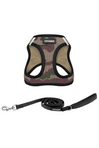 Voyager Step-in Air All Weather Mesh Harness and Reflective Dog 5 ft Leash Combo with Neoprene Handle, for Small, Medium and Large Breed Puppies by Best Pet Supplies - Army Base, XXS