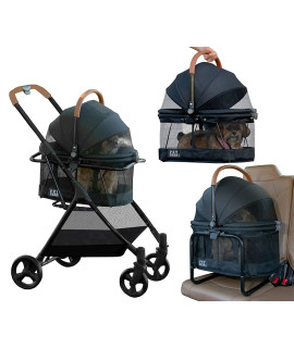Pet Gear 3-in-1 Travel System, View 360 Stroller Converts to Carrier and Booster Seat with Easy Click N Go Technology, for Small Dogs & Cats, 4 Colors