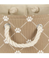 Bone Dry Pet Storage Collection Paw and Bone Print, Medium Rectangle, 16x10x12, Taupe Trellis