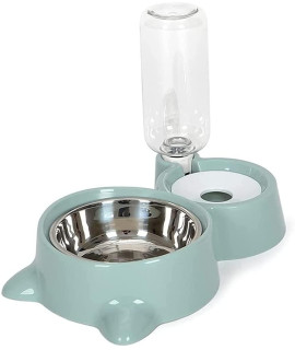 SGXX Automatic Pet Cat Feeder Bowls Dog Water Dispenser Kitten Drinking Bowl Dogs Feeder Food Dish Stainless Steel Pet Bowl Goods Blue