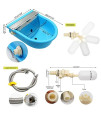 Junniu Automatic Waterer Water Dispenser Trough Bowl Kits for Horse Dog Cattle Livestock Goat Pig Farm Supplies, with Float Valve, Water Hose, Stainless Steel Cover, Hole at the Bottom(Light Blue)
