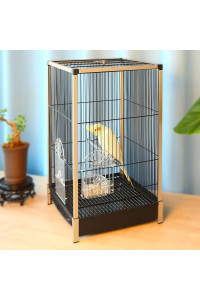 Flat top Bird Travel cage,21 inch Parrot Carrier with Wooden Perch Feeding Cup for Conures Cockatiel Parakeets?Aluminum Frame?