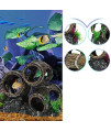 UNEAK - Aquarium Decorations Three Stacked Broken Barrels Fish Tank Decoration Ornament Landscaping Over Rocks Cave Saltwater Freshwater Small & Medium Fish Garden Pond Ornaments Resin