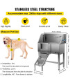 VEVOR 34" Pet Grooming Tub Stainless Steel Dog Wash Station Pet Washing Station and Dog Bath Tub Water-Resistant Grooming Tub for Dogs with Removable Door & Ladder on The Left