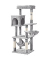 Yaheetech Cat Tree Cat Tower Multilevel Cat Trees for Indoor Cats with Scratching Posts Climbing Hole, Replaceable Dangling Balls Cat Condo for Large Cats and Kittens, 52in