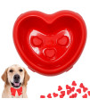 Vannon Valentines Day Dog & Cats Food Bowl, Slanted Slow Feeder Dog Bowls, Gifts For Your Furry Friends On Valentines Day, Non-Slip & Bpa Free, Red Love Heart