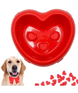 Vannon Valentines Day Dog & Cats Food Bowl, Slanted Slow Feeder Dog Bowls, Gifts For Your Furry Friends On Valentines Day, Non-Slip & Bpa Free, Red Love Heart
