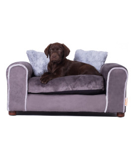 Moots Furry Pet Sofa Lounge, Charcoal, Medium