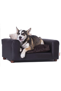 Moots Premium Leatherette Pets Sofa, Regular, Espresso, Medium