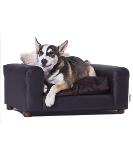 Moots Premium Leatherette Pets Sofa, Regular, Espresso, Medium