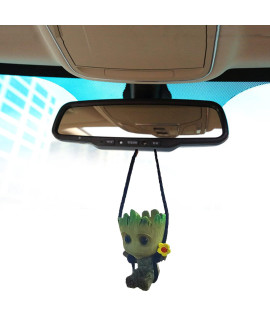Car Hanging Accessories,Swing Smiling Little Tree Man,Car Mirror Hanging Accessories,Car Decoration Charm Pendant,Car Mirror Suspension Decoration,Car Charm Decoration,Lanyard: 70Cm Adjustable Length