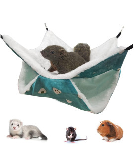 LEFTSTARER Pet Small Animal Hanging Hammock Ferret Bunkbed Hammock Cage Toy for Hamster Rat Sugar Glider Parrot Guinea Pig Hideout Play Sleep (Sweet Candy)