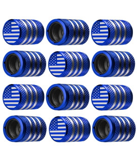 Tire Valve Stem Cap Cover - (12 Pack) Tire Air Cap Metal With Plastic Liner Corrosion Resistant Leak-Proof American Flag For Car Truck Motorcycle Bike