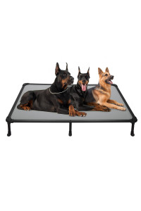 Veehoo Chew Proof Elevated Dog Bed - Cooling Raised Pet Cot- Rustless Aluminum Frame And Durable Textilene Mesh Fabric, Unique Designed No-Slip Feet For Indoor Or Outdoor Use, Gray, Xx Large