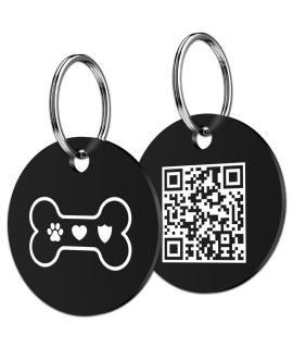 MYLUcKYTAg Stainless Steel QR code Pet ID Tags Dog Tags - Pet Online Profile - Scan QR Receive Instant Pet Location Alert Email