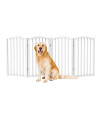PETMAKER Pet Gate - Dog Gate for Doorways, Stairs or House - Freestanding, Folding, Scalloped Top, MDF Wooden Indoor Dog Fence (4 Panel, White)