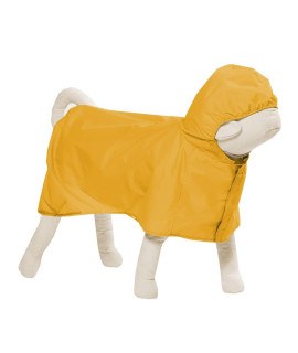 Fido Lily Waterproof Dog Raincoats Poncho Whood For Medium Dogs Shiba Inu], Lightweight Ripstop Fabric W3M Reflective Strip, Harness Hole, Pouch Mediummango Yellow]