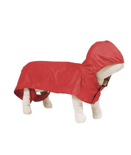 Fido Lily Waterproof Dog Raincoats Poncho Whood For Medium Dogs Welsh Corgi], Lightweight Ripstop Fabric W3M Reflective Strip, Harness Hole, Pouch Mediumrouge Red]