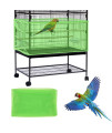 Daoeny Large Bird cage cover, Bird cage Seed catcher, Adjustable Soft Airy Nylon Mesh Net, Birdcage cover Skirt Seed guard for Parrot Parakeet Macaw African Round Square cages (green)