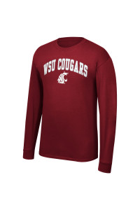 Top Of The World Ncaa Washington State Cougars Long Sleeve Shirt Team Color Arch, Cardinal, Size Small