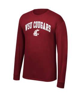 Top Of The World Ncaa Washington State Cougars Long Sleeve Shirt Team Color Arch, Cardinal, Size Small
