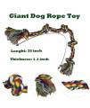YounGiant Dog Rope Chew Toys 2 Packs for Large Dogs Aggressive Chewers, 5 Knot Tough Giant Rope Toy for Heavy Chewer Dog, Medium to Large Dogs Heavy Duty Tug Rope (2 x X-Large, Multi-Color 1)