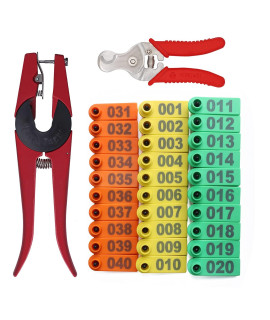 MINYULUA Sheep Ear Tag Plier Kit 300pc 1-100 Number Plastic Livestock Ear Tag with Ear Tag Tool and Animal Tagging Plier Marker Applicator for Goat Dog Cattle