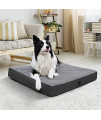 Baauye Dog Bed for Large(Medium,Small) Dog ,Orthopedic Egg Crate Foam Pet Bed with Waterproof,Chew Proof,Removable Washable Cover, Dog Bed for Crates, Sofa and Couch (Large, Dark Grey)