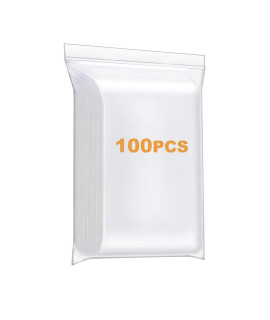 Foopama 100 PcS 7 x 9 Thick clear Zip Poly Lock Plastic Bags Seal Reclosable Zip Bag Durable 24 Mil Photo cards Envelopes Snacks Seeds Zipper Bags