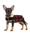 Preferhouse Winter Coat For Small And Medium Dogs, Puppy Plaid Jacket, Cotton Coat For Cold Weather, Windproof Warm Dog Garments, Pet Thickened Outfits Indoor Outdoor, Red M