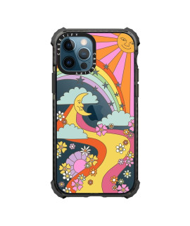 Casetify Ultra Impact Case For Iphone 12 Iphone 12 Pro - Flower Power Retro - Clear Black